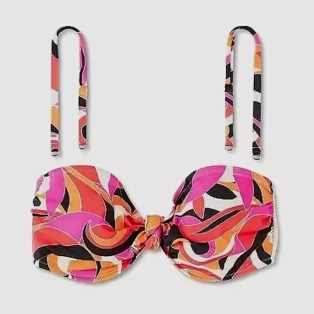 🐣NWT Shade & Shore Multicolor Strapless Bikini Top w/ Removable straps - Picture 2 of 10